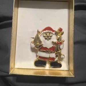 Festive Santa Claus Brooch